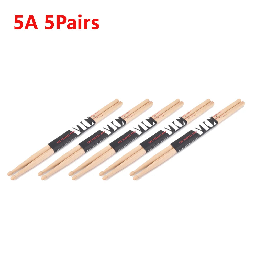 Drumsticks 5A/7A Mallets Consistent Weight and Pitch American Hickory Drumsticks Classic Drum Sticks Percussion Accessories