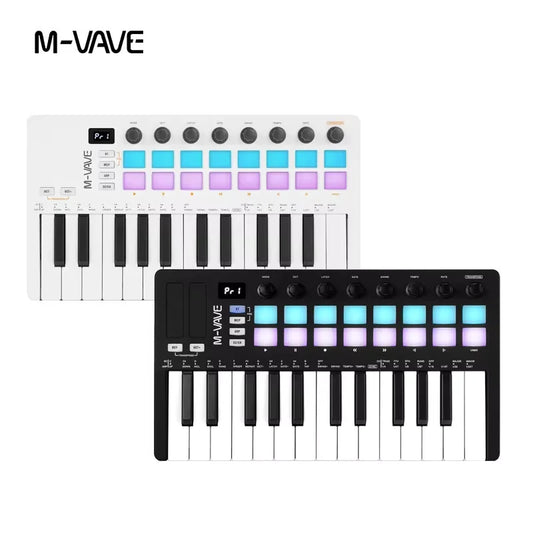 M-VAVE SMK-Ⅱ 25 Key MIDI Keyboard with RGB Drum Pads 25 Key MIDI Keyboard with RGB Drum Pads RGB Drum Pad Keyboard
