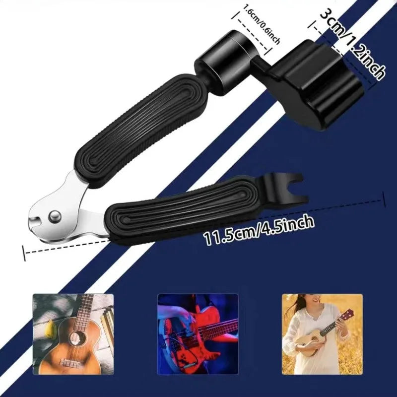 3 IN 1 Guitar String Winder + String Cutter + Pin Puller Instrument Guitar Maintenance Tool Repair