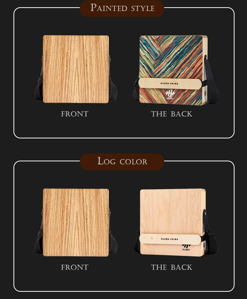 Hluru Professional Wooden Cajon Drum for Beginners Travel Box Drums with Adjustable Snare Flamenco Portable Percussion