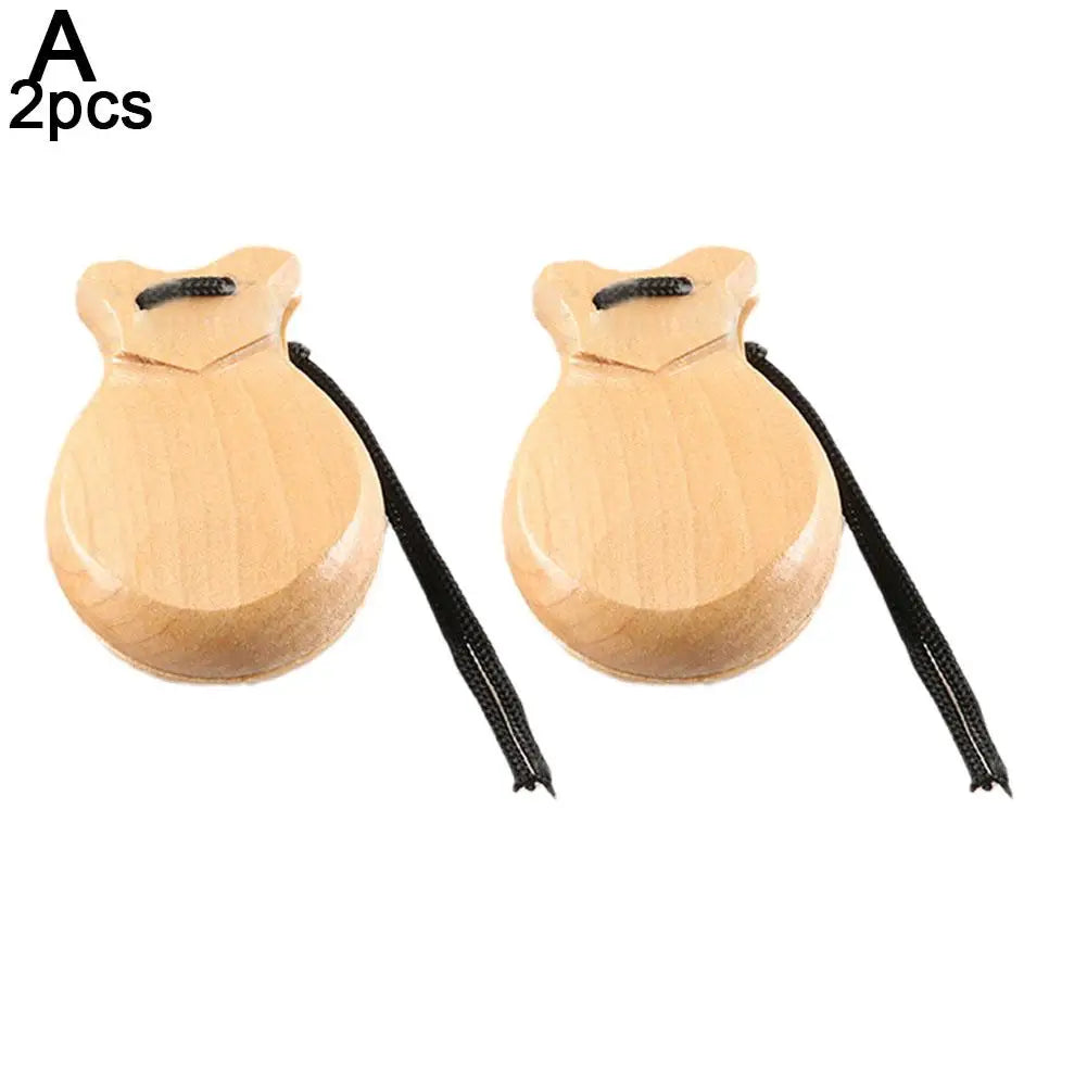 2Pcs Traditional Castanet Wood Spanish Castanets Flamenco Dance Music Instrument Percussion Wood Instruments