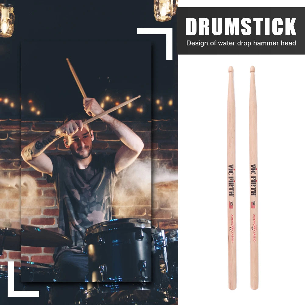1/5/10Pair 5A/7A Drumsticks Mallets Jazz Drum Sticks Percussion Consistent Weight and Pitch American Hickory Classic Drum Sticks