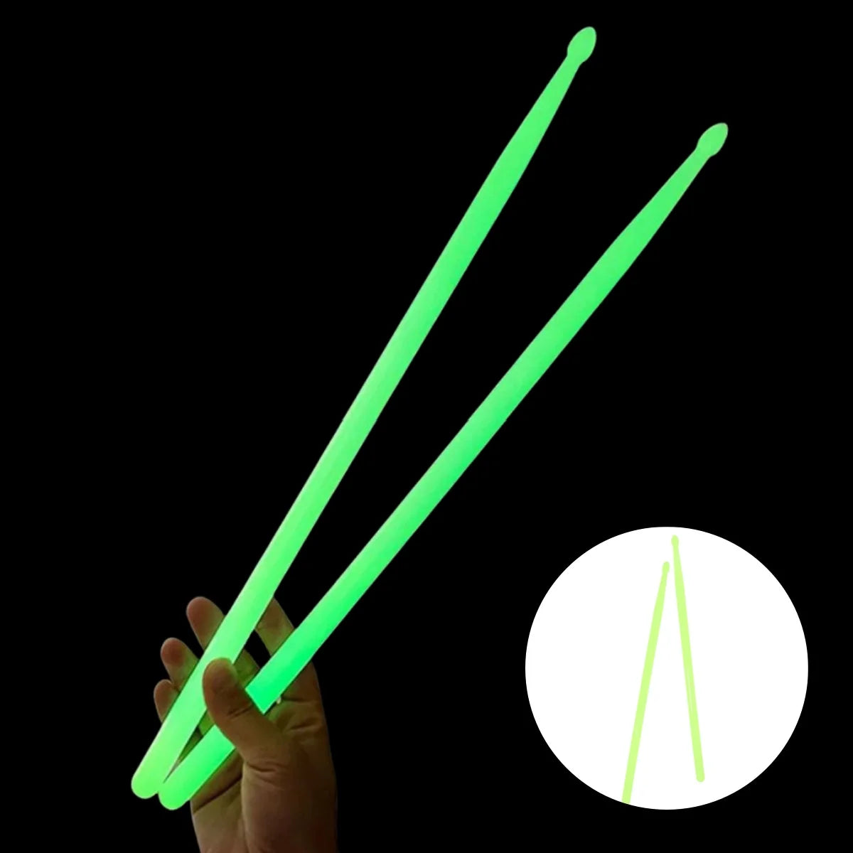 Miwayer Luminous Drum Stick Light Up Drum Sticks1Pair in The Dark Musical Instruments Stage Performance Fluorescent Drumsticks