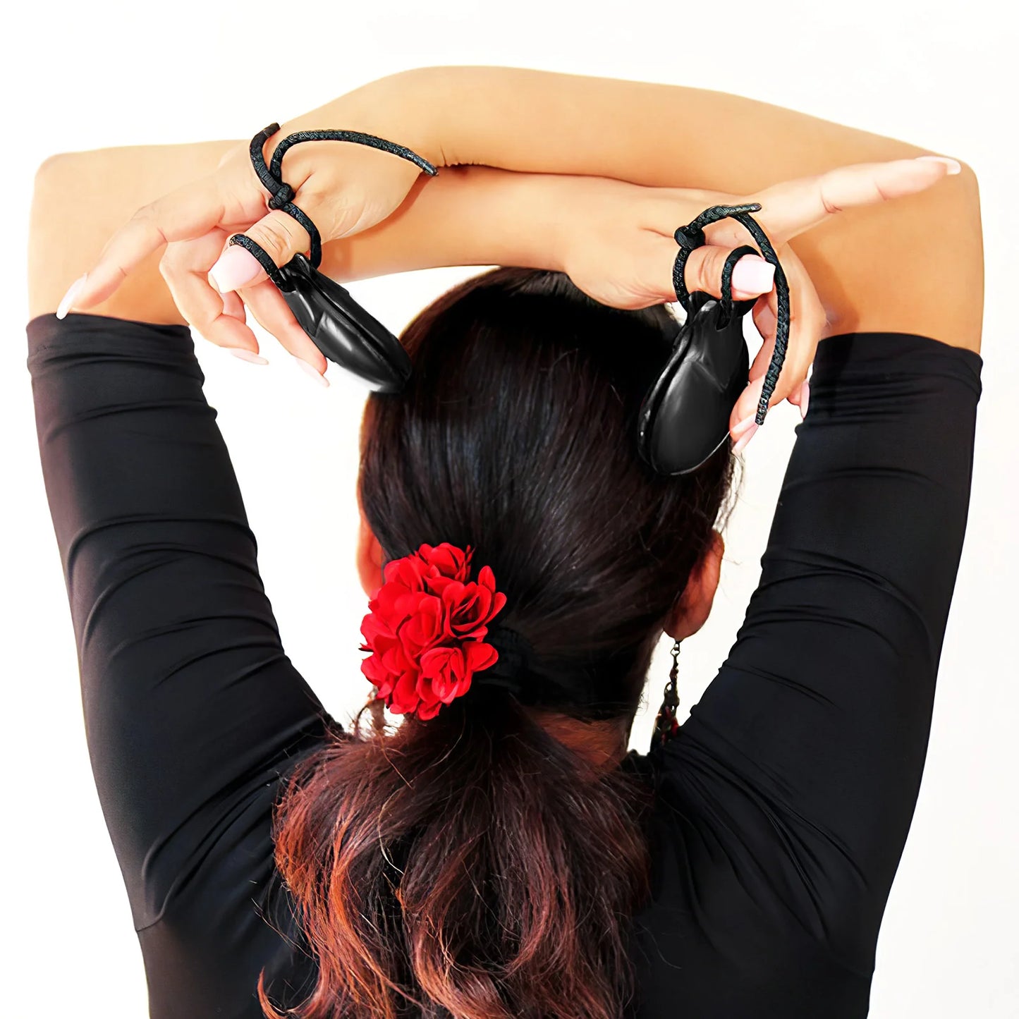 Black Wooden Castanets Clear Sound Lightweight Percussion Instruments Finger Castanets Musical Instruments Wood Castanets