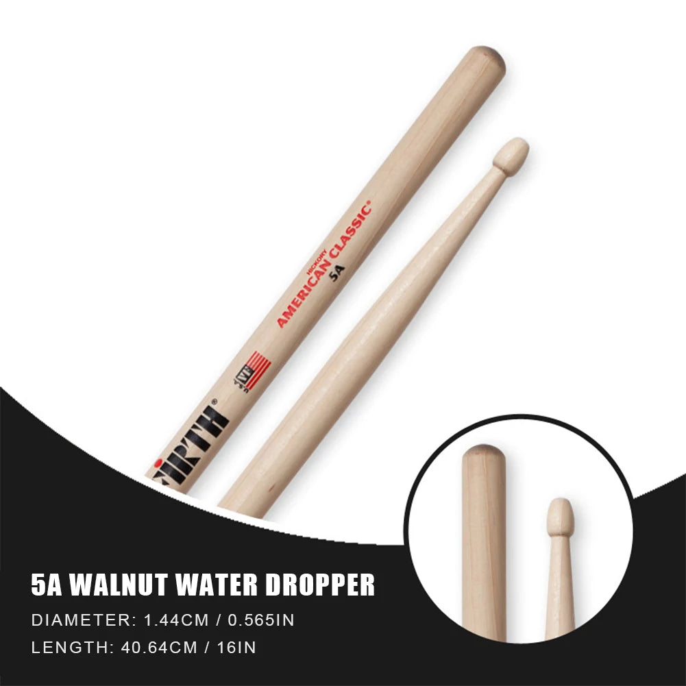 Drumsticks 5A/7A Mallets Consistent Weight and Pitch American Hickory Drumsticks Classic Drum Sticks Percussion Accessories