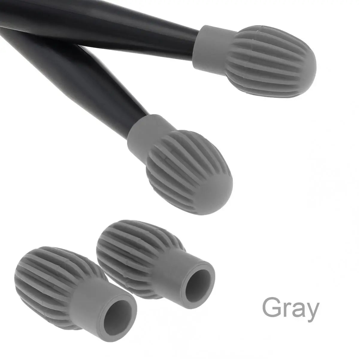 2pcs Silicone Drum Stick Head Rubber Sleeve Caps Drumstick Mute Damper Silent Practice Tips Beginner Practice Play Accessories