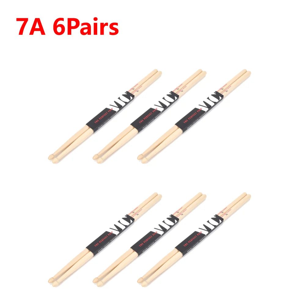 Drumsticks 5A/7A Mallets Consistent Weight and Pitch American Hickory Drumsticks Classic Drum Sticks Percussion Accessories