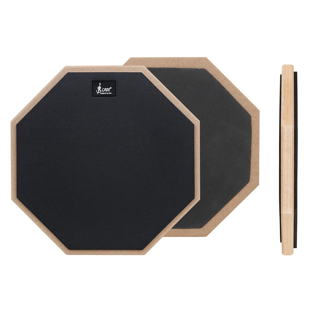 SLADE 8 Inch 12 Inch Drum Practice Pad Rubber Wooden Dumb Drum Pad Mute Training for Jazz Drums Exercise Beginners
