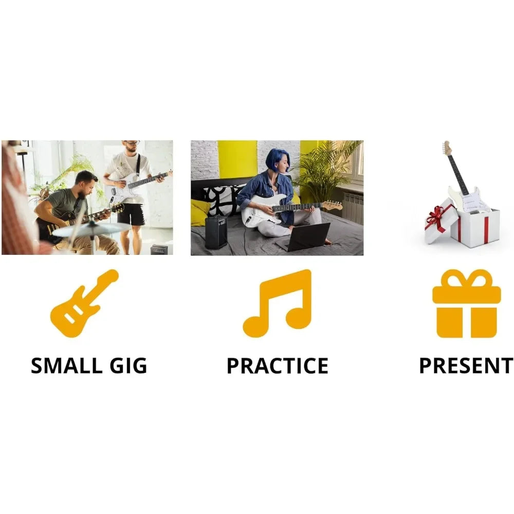 Rocktile ST-Pack Kit Guitarra Eléctrica Completo Guitarra electrica con 3 Single-Coil pick up Juego con amplificador, bolsa