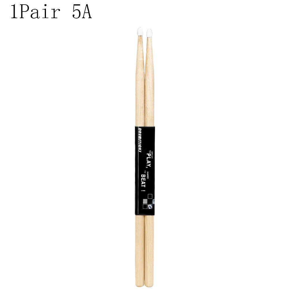 1/5/10 Pair Maple Wood Drum Sticks 5A 7A Electronic Drum Rack Nylon Tip Drumsticks Musical Sticks Percussion Instruments Parts