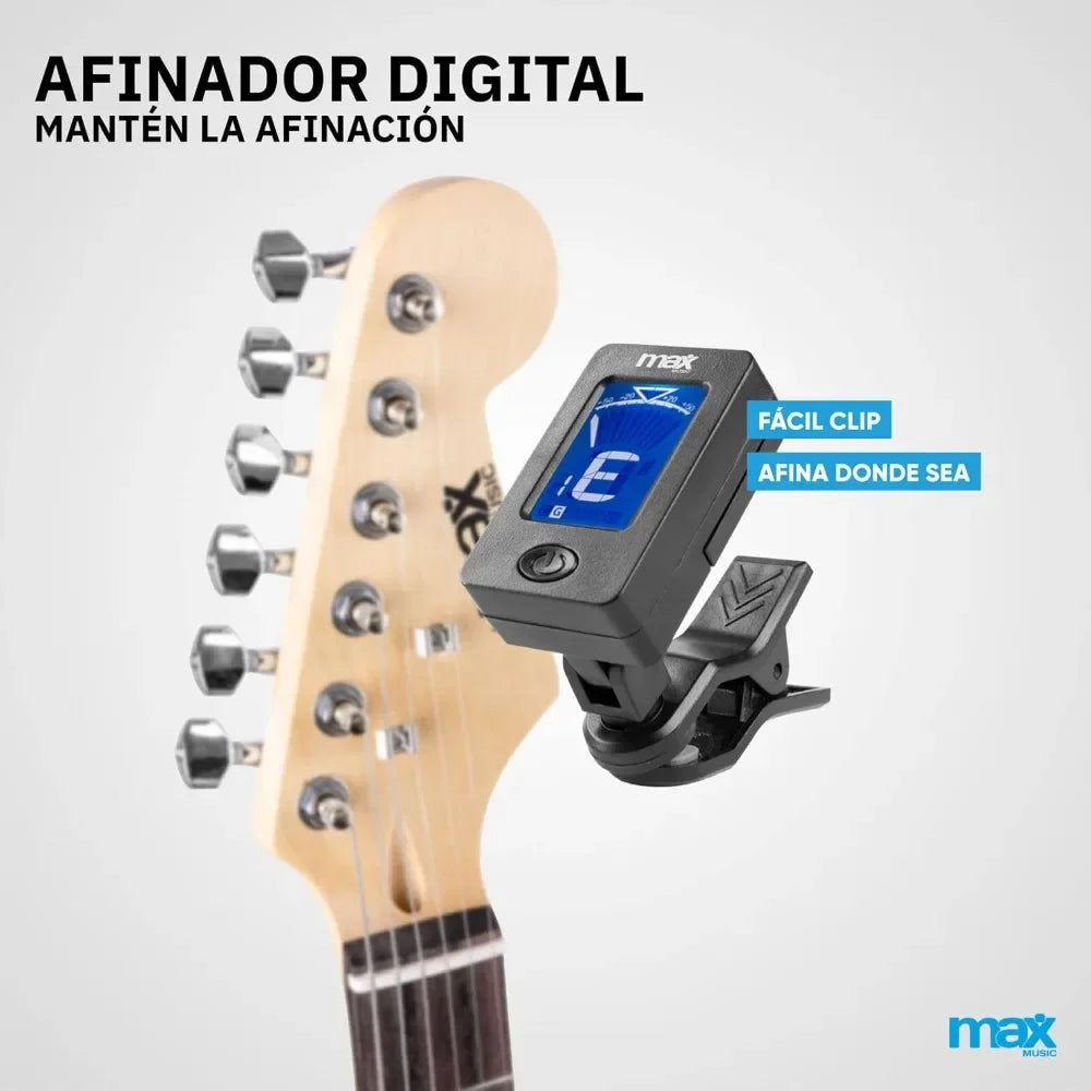 MAX GigKit - kit guitarra electrica iniciación, amplificador de 40w, funda transporte, afinador, cuerdas, palanca tremolo