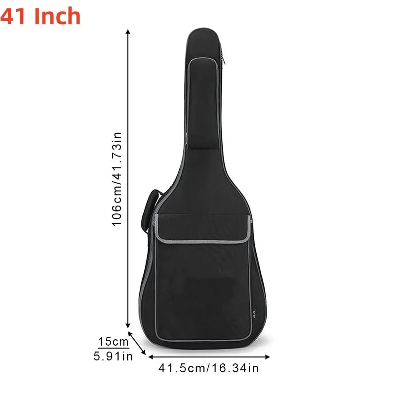 40/41 Inch Oxford Fabric Acoustic Guitar / Electric Guitar Double Straps Padded Guitar Soft Case Gig Bag Waterproof Backpack
