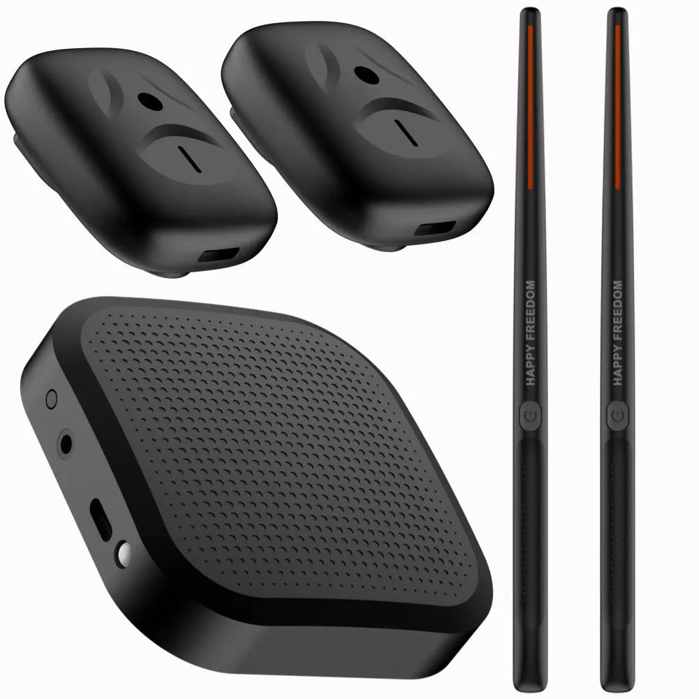 Tambor de aire con baquetas, tambor de aire virtual electrónico portátil, baquetas, pedales, juego de batería electrónica inteligente, regalo para adultos y niños.