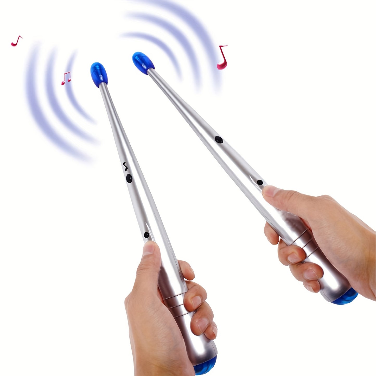 Leisure Entertainment Festival Party, Electronic Induction Rhythm Music Drumsticks Air Percussion Musical Instrument Practice Set for Easter Halloween Christmas New Year Holiday Promotion Gift (Not a Realistic Sounding Kit; N